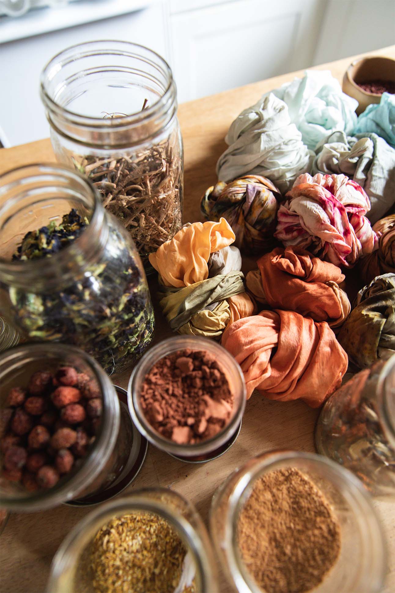 fabric dyed with natural plant materials